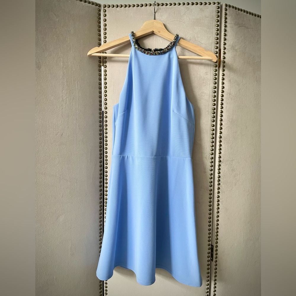 Formal Cinderella blue cocktail minidress